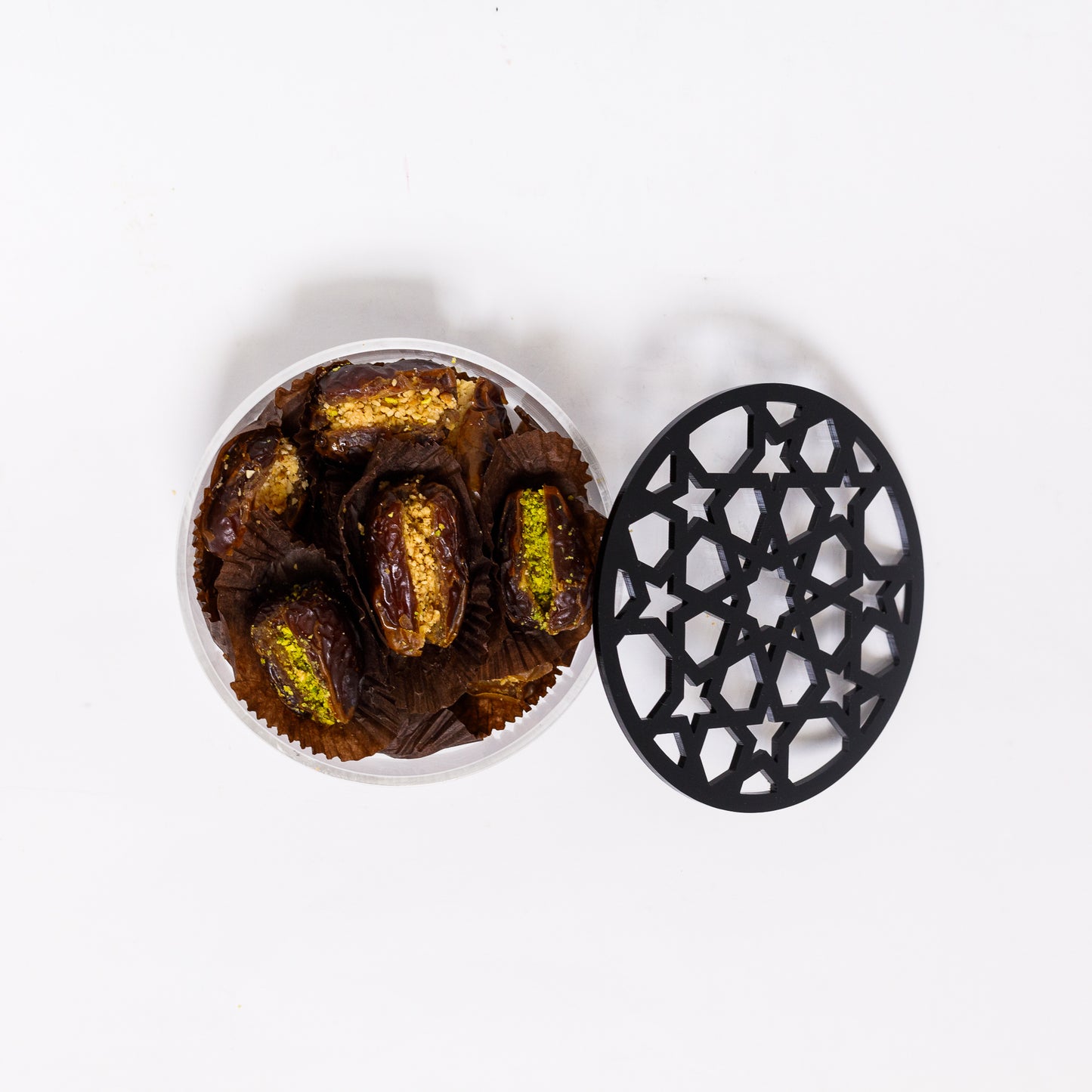 Elegant plexi boxes filled with naturally sweet, healthy stuffed dates (available in small, medium & large size)