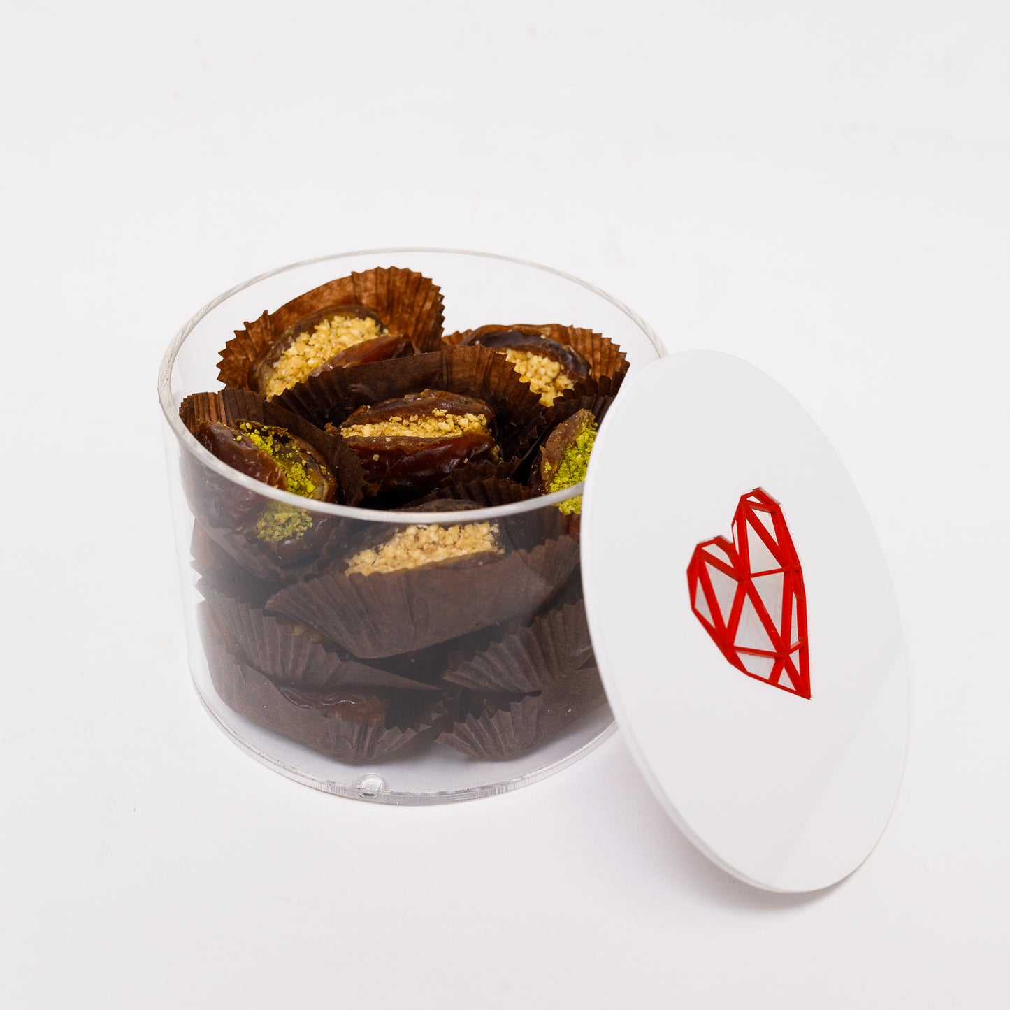Elegant plexi boxes filled with naturally sweet, healthy stuffed dates (available in small, medium & large size)