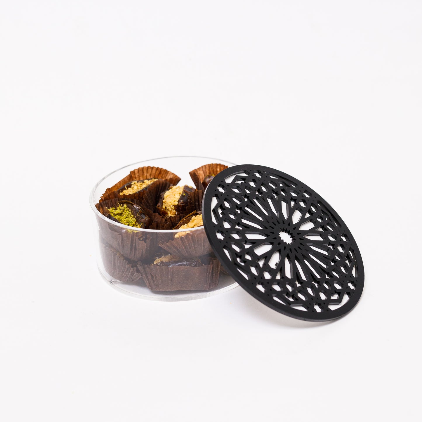Elegant plexi boxes filled with naturally sweet, healthy stuffed dates (available in small, medium & large size)
